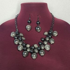 Fashion Jewelry Acrylic Pearl - Synthetic Necklace & Earring Set